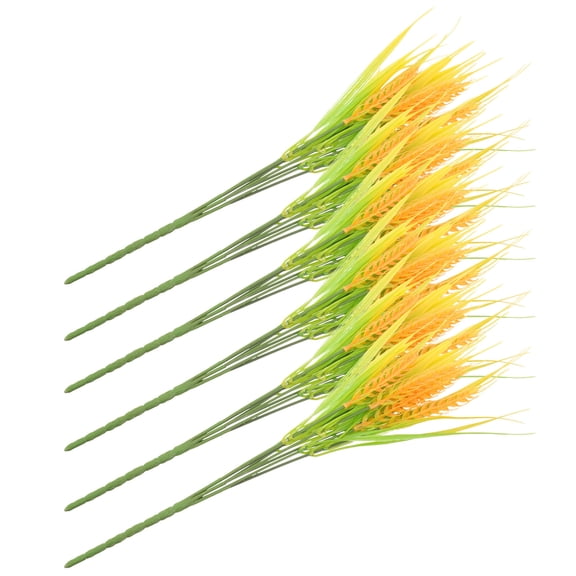 SWETRACE Dried Wheat Sheaves Stalks Bouquet Bundles Simulated Wheat Ear Yellow 6Pcs Decorative