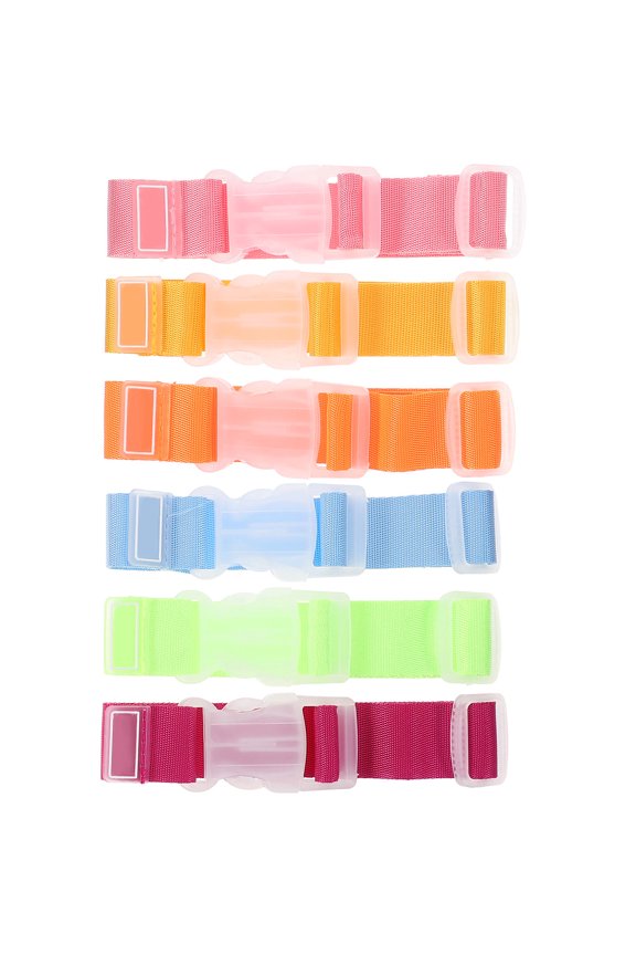 6Pcs Portable Luggage Clamp Holder Gripper Strap for Bags Suitcases (Random Color)