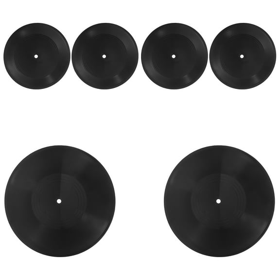 SEWCHICS Record Wall Decor Black Plastic 6Pcs Retro Style for Music Room Decorations