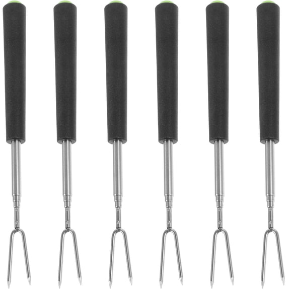 Worgeous 6Pcs Stainless Steel BBQ Forks U-Shaped for Outdoor Picnic and Camping
