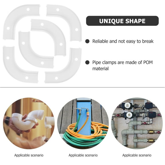 Worgeous Plastic Conduit Clamp Elbow Conduit Bend Clip POM 6PCS 90 Degree Angle
