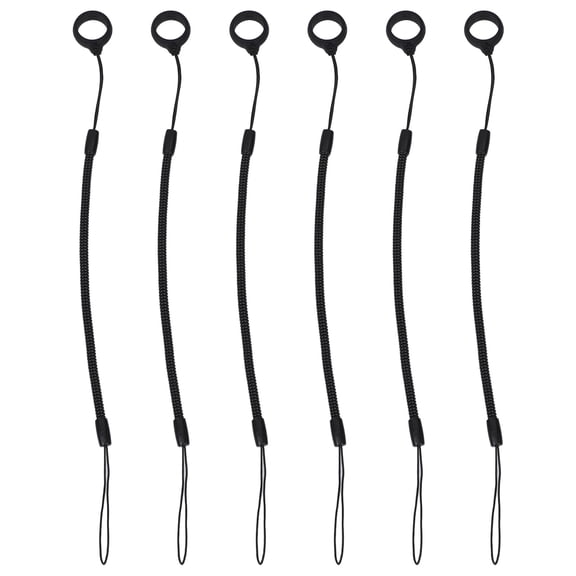 Worgeous 6pcs Anti Loss Pen Lanyard with Retractable Clip for Tools for Teachers Doctors Construction Workers Black Silicone Pen Holder Necklace