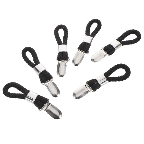 Worgeous 6pcs Convenient Metal Towel Clips with Cotton Rope Bathroom Towel Holder Clamps Space-Saving Hanging Towel Clips for Kitchen