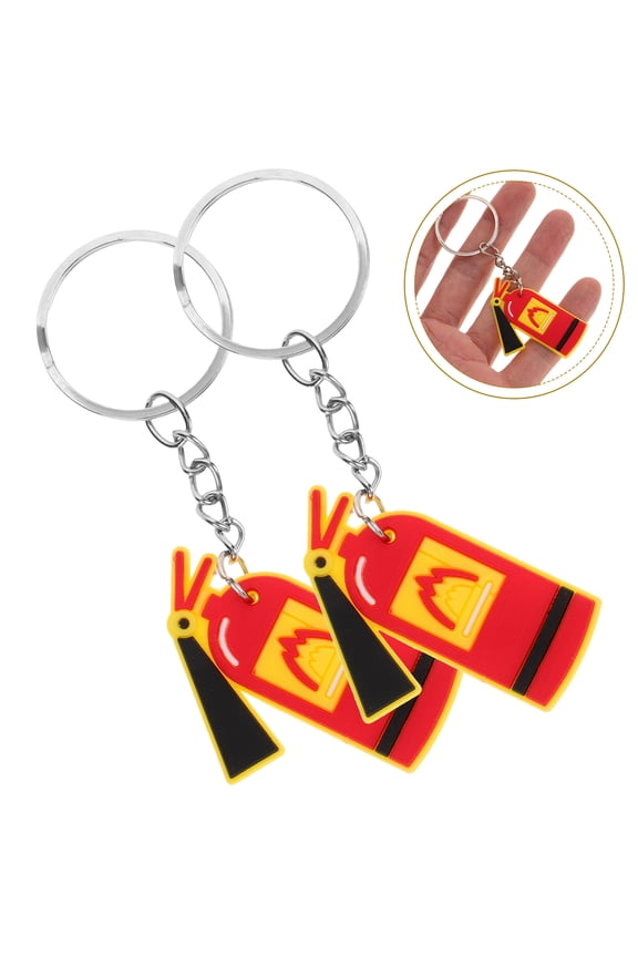 6pcs Extinguisher Keychain Firemen's Party Keychain Bag Purse Pendant Decoration