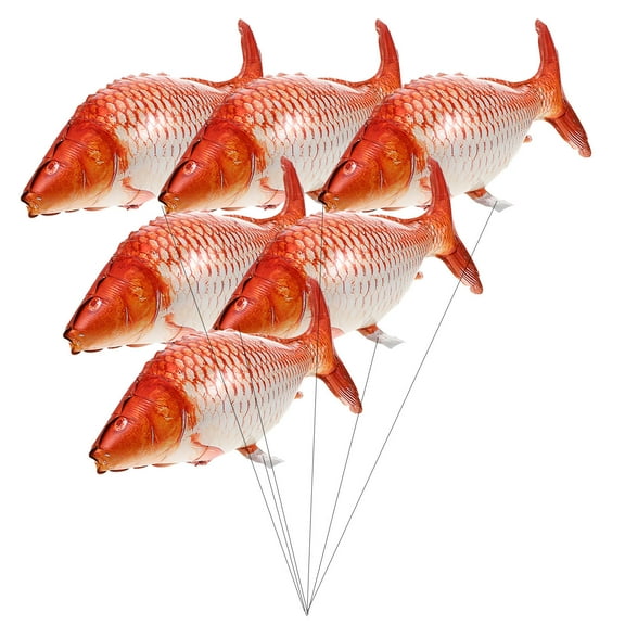 Worgeous 6pcs Fish Shaped Aluminum Foil Balloons Birthday Party Decorations Cute Carp Cartoon Fish Balloon Decor For Weddings Festivals Celebrations