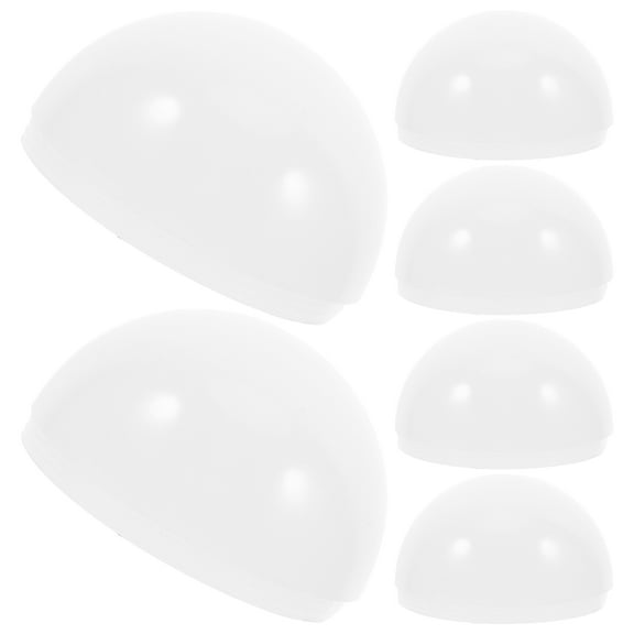 Worgeous 6pcs Flat PC Lamp Shade Diffuser for LED Bulbs Half Round Anti-Fog Covers Suitable for Ceiling Lights White Plastic Diffusion Plates