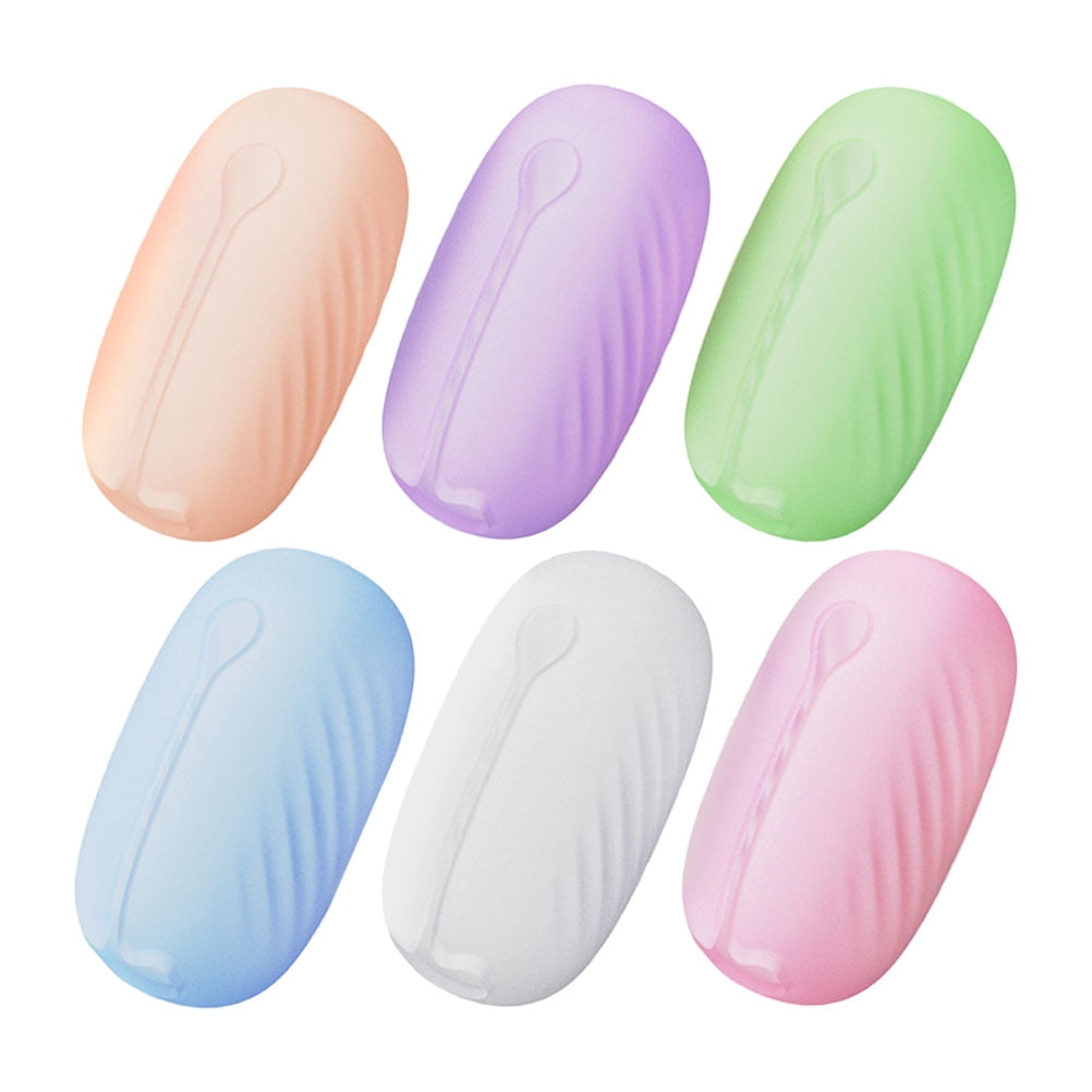 Worgeous 6pcs Portable Toothbrush Protective Cap Silicone Travel Toothbrush Holders Toothbrush Covers Storage Case Essential Travel Supplies