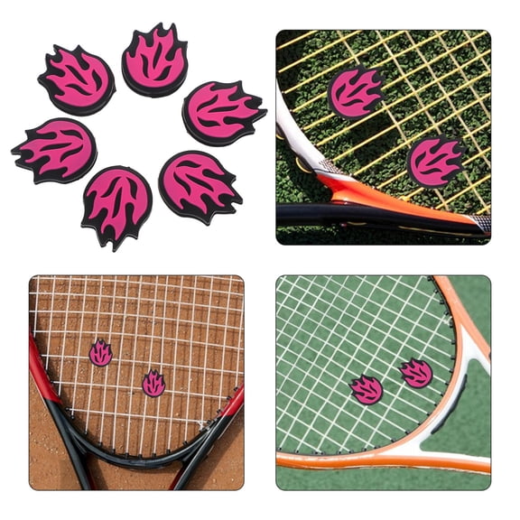 COSMOBETTY Tennis String Dampener Pink Silicone for Tennis Playing 6Pcs 1.0*0.8*0.2In
