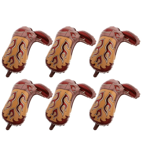 Worgeous 6pcs Western Boot Balloons for Birthday Party Decorations Western Theme Party Supplies Inflatable Boot Centerpieces for Birthday Favors