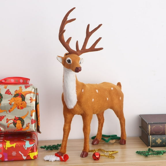 Worgeous 7.9 Inch Christmas Deer Elk Props Plush Simulation Kitchen Living Room Bedroom Party Home Decoration