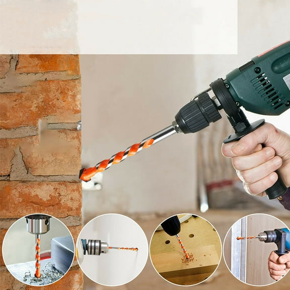 7Pcs Alloy Triangle Spiral Drill Bits for Glass Tile and Ceramic with Swivel Head Locking Mechanism