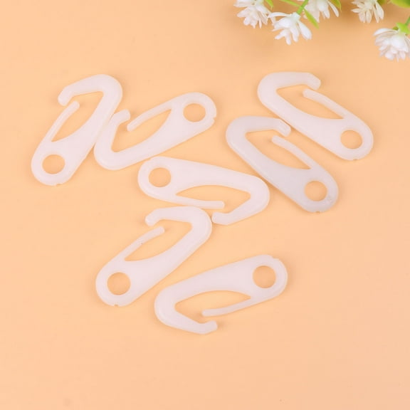 Worgeous  8 Pcs Attach Flag Grommets Hook Flagpole Snap Clips Poles White