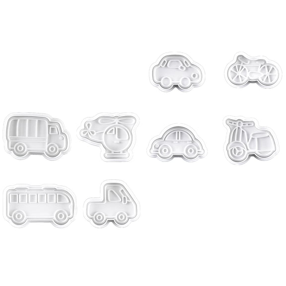 Worgeous  8 Pcs Bread Mold Bake Pastry Molds Traffic Tool Cookie Cutters Child