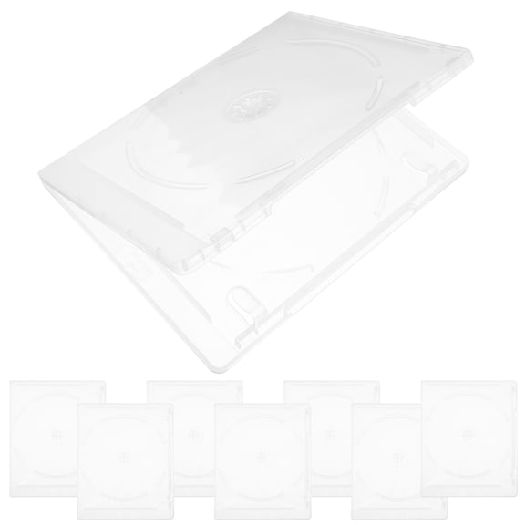 HOOWIFFY Clear Plastic DVD Disc Storage Cases, Lightweight Protective Covers for DVDs and CDs, and Stackable