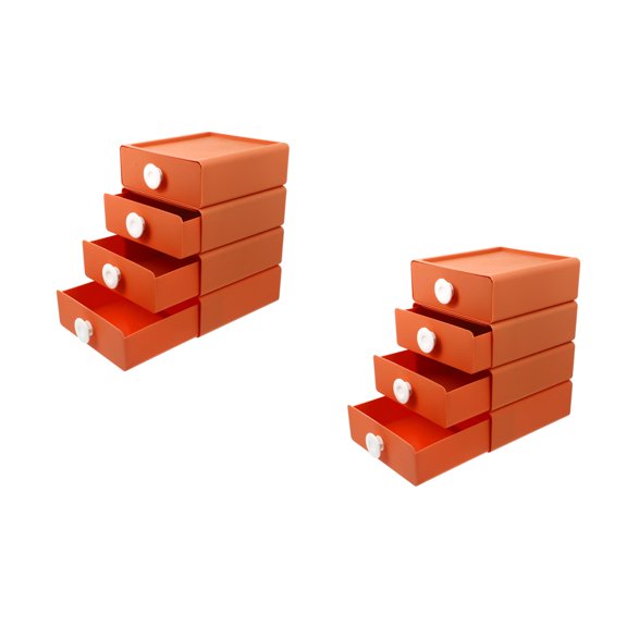 Worgeous 8 Pcs  Drawer Type Desktop Storage Box esSturdy Cosmetics Stationery Storage Boxes
