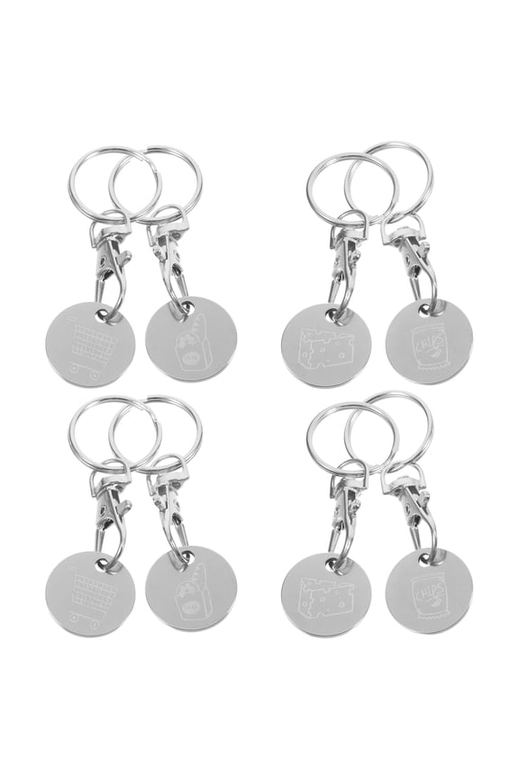 8 Pcs Shield The Wire Supermarket Trolley Tokens Shopping