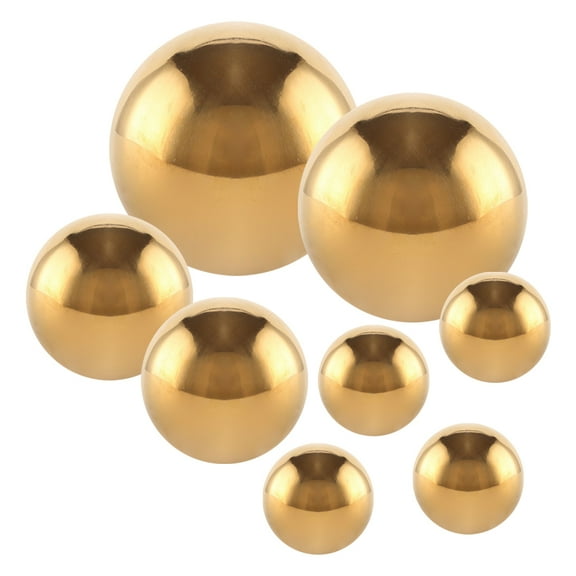Worgeous  8 Pcs Stainless Steel Mirror Ball Sphere Ornament Globe Golden