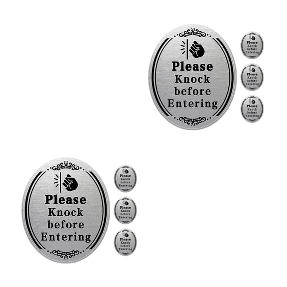 WORGEOUS 8 pcs Please Knock And Wait Before Entering Sign Knock Before Entering Door Stickers Please Knock Decals For Office Home