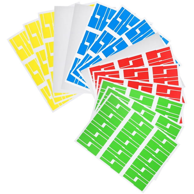 Worgeous 80 Sheets  of Self-Adhesive Cable Organizer Stickers Cord Tags Colorful Cord Labels Convenient Cable Labels