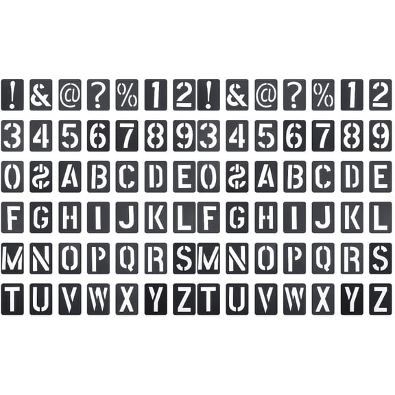 Worgeous 84 pcs  DIY Painting Stencils Hollow-out Templates Reusable Letters Number Templates