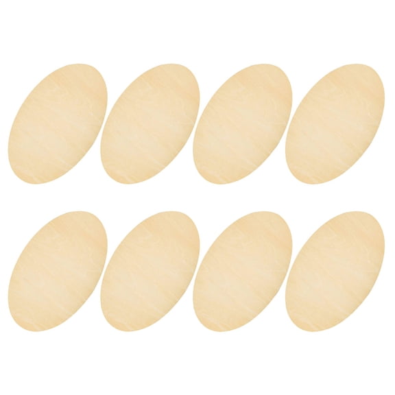 Worgeous 8Pcs Unfinished Wooden Oval Cutouts for DIY Decorative Painting and Home Decor Wood Craft Shapes for Creative Projects Wood Discs for Crafts