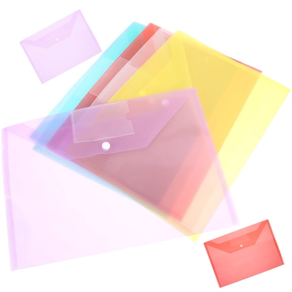 SEWCHICS Plastic Document Envelope Assorted Color 8Pcs 12.6X9.5X0.04In