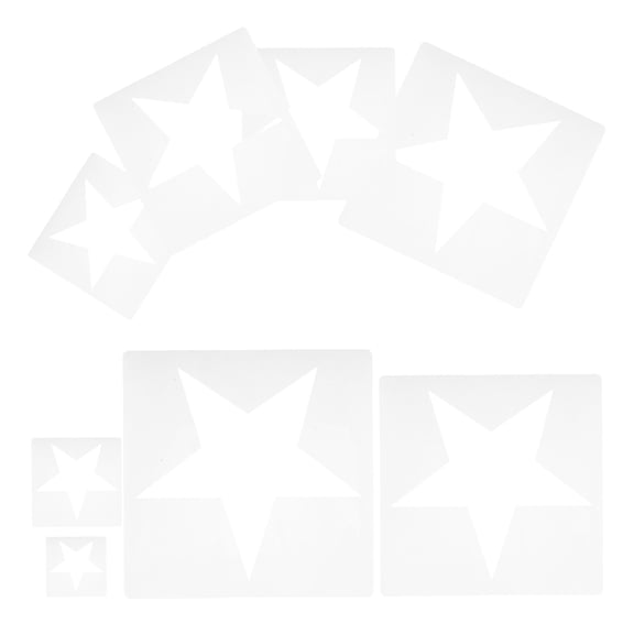 Worgeous 8pcs Large Star Shape Stencils For Painting On Wood Reusable Different Sizes Star Stencil Spraying On Wall Plastic Star Templates For Fabric Walls Arts