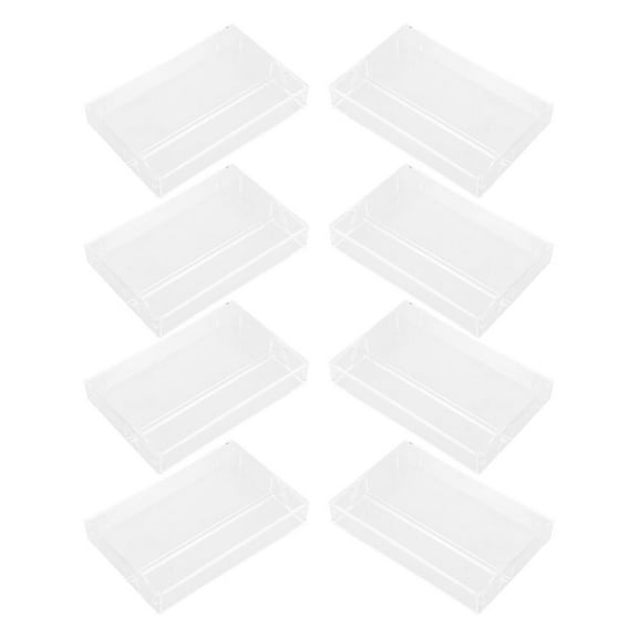 Worgeous 8pcs Retro Cassette Tape Holder Clear Plastic Cassette Storage Box Multi-Function Cassette Tape Organizer Plastic Cassette Case