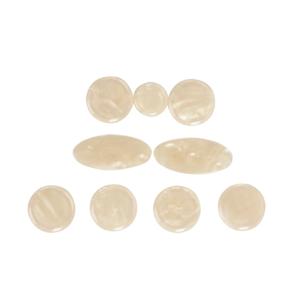 FONDOTIN 9-Piece White Natural Shell Alto Saxophone Keys Set - Premium Sax Accessories for Musicians