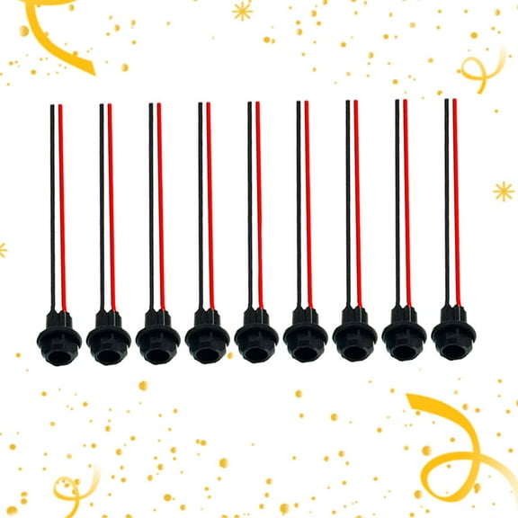 COSMOBETTY Lamp Base Socket T10 Wedge Bulb Socket Connector Black for DIY Installation