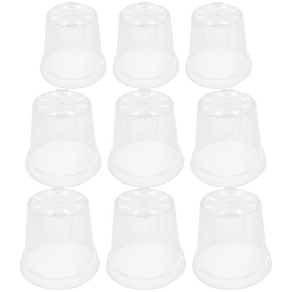Worgeous  9 Pcs Transparent Flower Pot Set Indoor Plant Pots for Plants