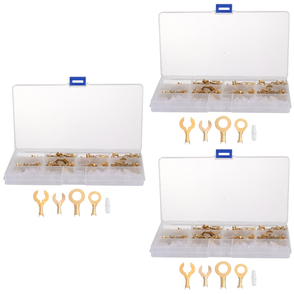 SKISUNO  Durable Copper Ring Lug Terminal Bare Wire Connector for Car 960Pcs
