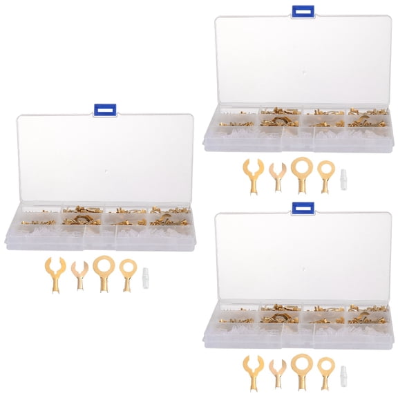 SKISUNO 960Pcs Copper Lug Terminal Wire Connectors for Car Electrical Wiring Bare Wire