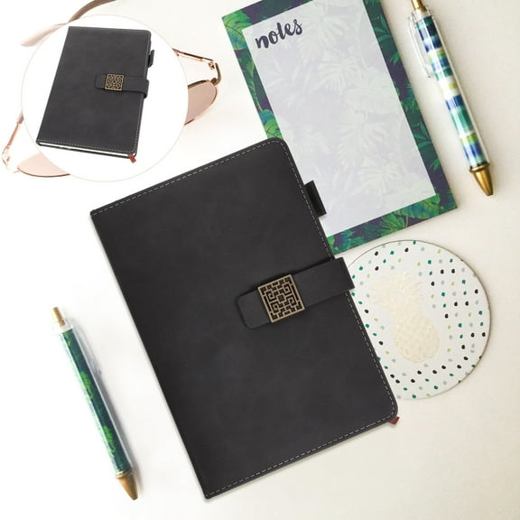 Worgeous A5 Size Nurse Writing Notebook for Daily Use with Safe PU Material and Offset Paper Black