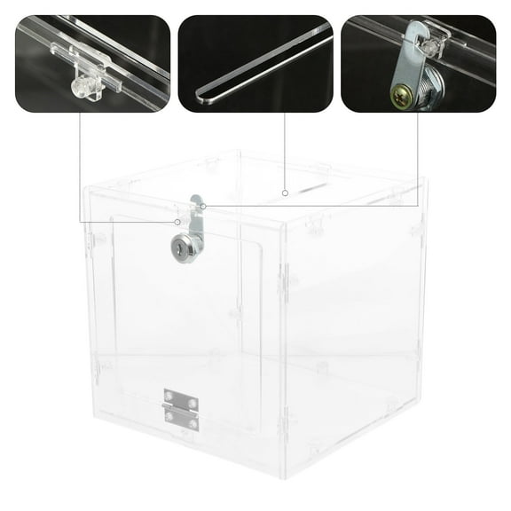 Worgeous Acrylic Display Donation Box 1Pack Clear Container for Event Use