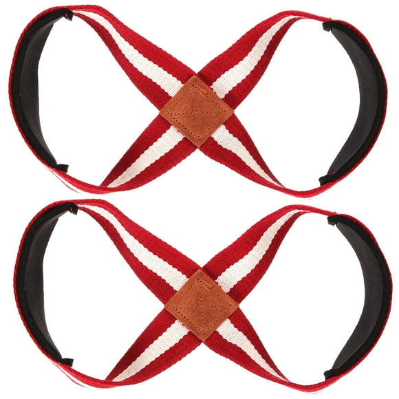 Worgeous  Adjustable Deadlift Straps for Men Wrist Band Man Fitness Red