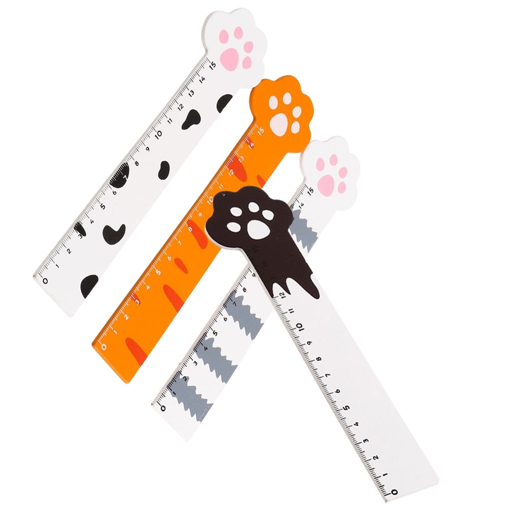 Worgeous Adorable Cartoon Cat Shape Wood Rulers in Assorted Colors for ...