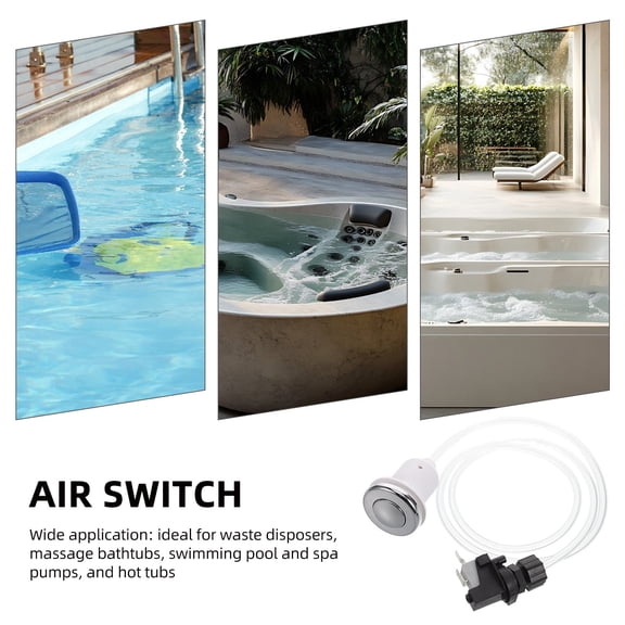 Worgeous Air Button Switch Pneumatic Push Button Convenient On/Off Control Switch for Hot Tub Garbage Disposal