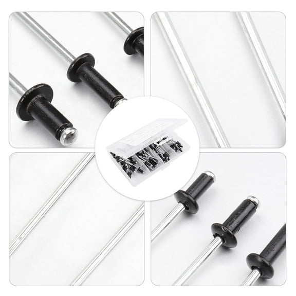 Worgeous Black Drive Rivets Aluminum Alloy Fastening 120 Pcs Ship