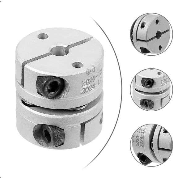 Worgeous Aluminum Alloy Shaft Coupler for Stepper Motor Connector with Clamp Mount Silver Color Fits 5mm