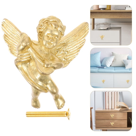 Worgeous Angel Dresser Knob Metal Cabinet Knob Decorative Drawer Knob Brass Drawer Knob for Cupboard