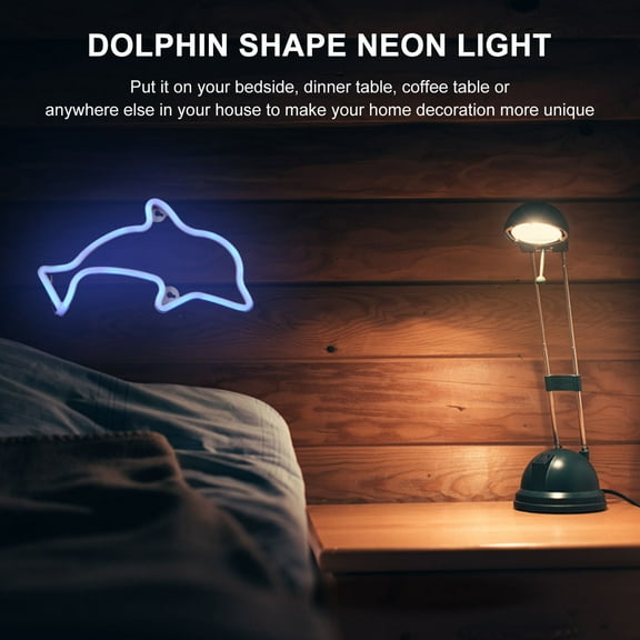 Worgeous Animal Lamp with USB Power Supply for Home Decoration 1Set 30X17X1.5in Dolphin Style