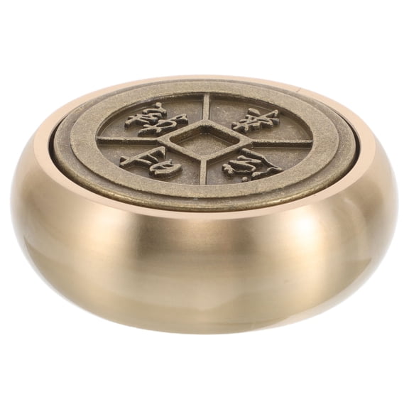 Worgeous Antique Chinese Paperweights Brass Desk Accessory Round Block Paperweight Traditional Calligraphy Weight Elegant Office Desk Ornament