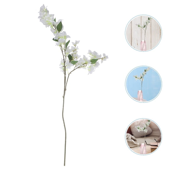 FONDOTIN Bougainvillea Decorative Faux Flowers White 1Set 39.4X7.1In