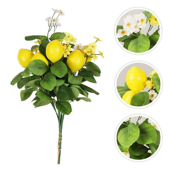 Raindrops Artificial Lemon Branch For Indoor Use 1Set 7.9x7.9x11.8in