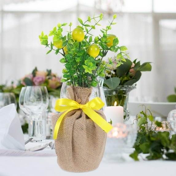 Worgeous Artificial Lemon Tree Potted Plant Realistic Faux Lemon Plant For Indoor And Outdoor Decor For Living Room Dining Table Party Decoration