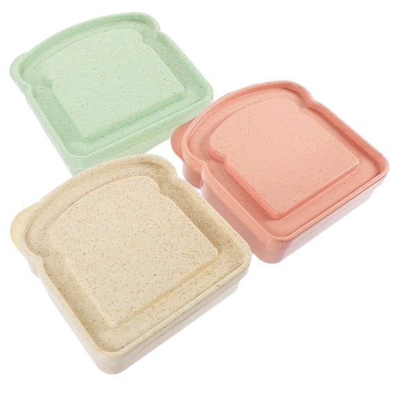 Worgeous Lunch Bread Box Picnic Boxes Pink Bamboo Fiber 3Pcs