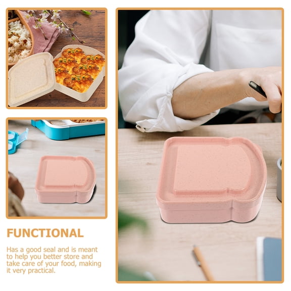 RENACLIPY Fiber Portable Sandwich Containers, 3-Pack Assorted Colors, Lunch Box Storage