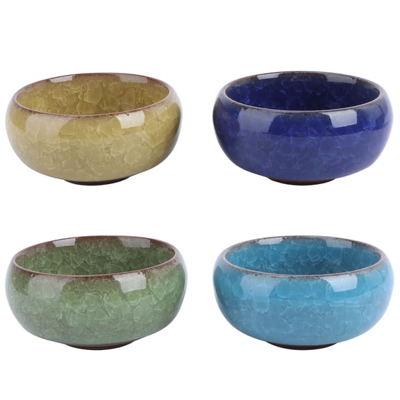Worgeous Assorted Color Ceramic Flowerpot for Decoration Lightweight Durable with Ice Cracked Pattern 4