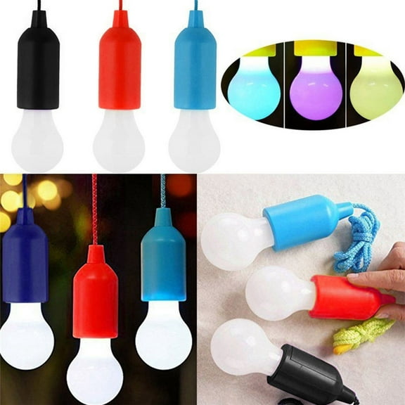 Worgeous Assorted Color LED Pull Cord Light for Versatile Lighting Use with Durable Plastic Design 110cm Length